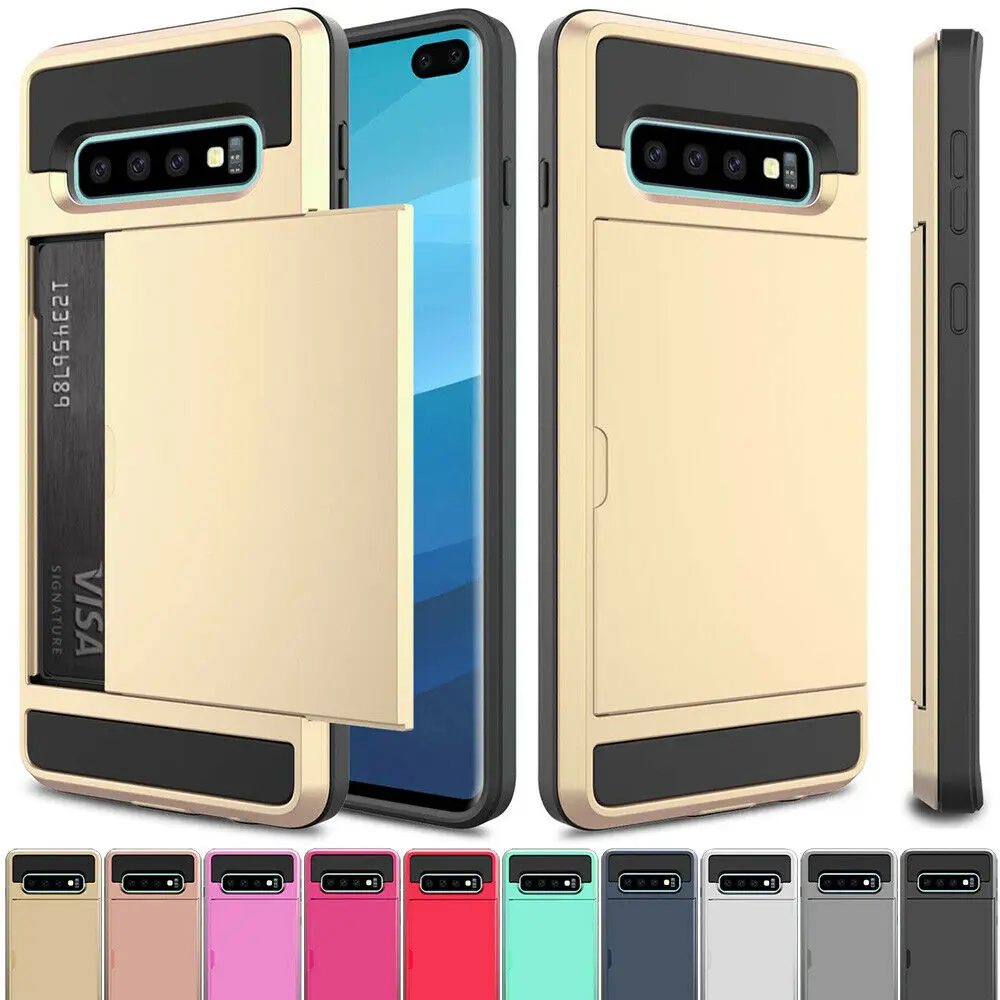Для Samsung Galaxy S10 Plus Lite S9 S8 Note 9 8 5 тонкий Чехол бумажник с слотом для карт жесткий