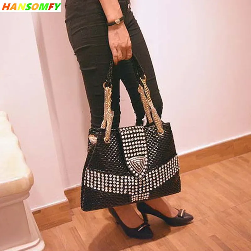 Bolsas do Mensageiro Nova Bolsa Feminina Maré Diamante Broca Ombro Portátil Casual Strass Senhoras Crossbody Bolsas 2020