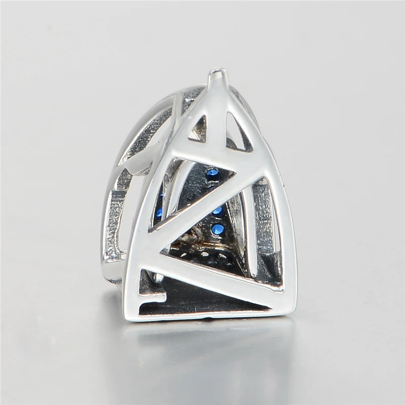 Skup 925 srebro biżuteria dubaj Burj Al Arab 3D urok z niebieskim kamieniem europejskie bransoletki dla kobiet GW marka biżuteria X386