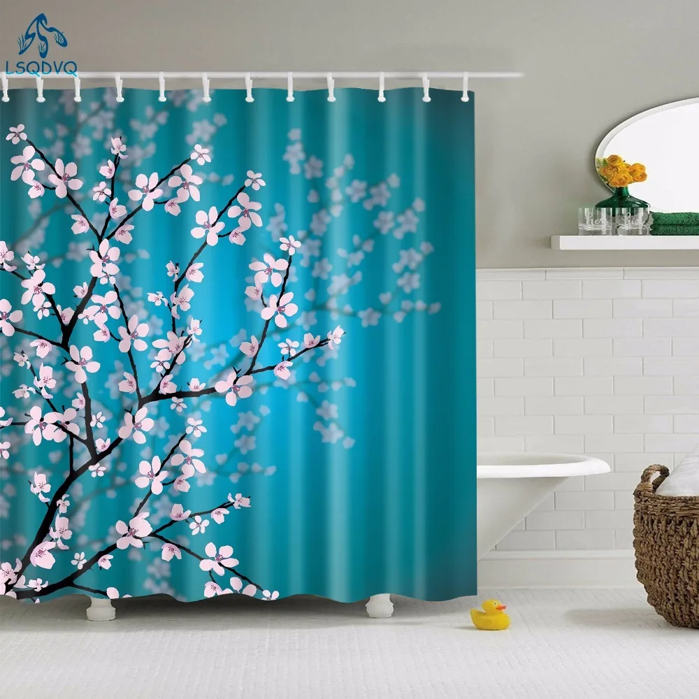 

Floral Bamboo Dandelion Maple Leaf Flower Fabric Waterproof Polyester Shower Curtains Bathroom Curtain Bath Accessory Printing
