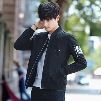 

2018 Spring New Casual Stand Collar Baseball Collar Jacket Men