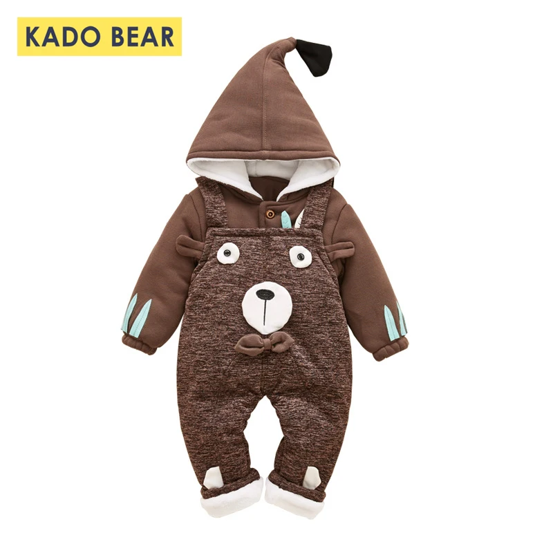 

Newborn Baby Boy Girl Winter Clothes Hooded Kids Coat Thick Warm Outfit Autumn Clothing Set Cartoon Overall Unisex Jumpsuit 2Pcs