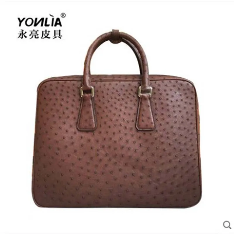 

yongliang The new leather Ostrich leather man's handbag European and American fashion handbag casual office