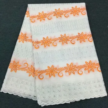 

2018 High quality stone 100%Cotton embroidery cord African Guipure Swiss Cord French lace Fabric for Dress Gift 5y/lot LPL11178