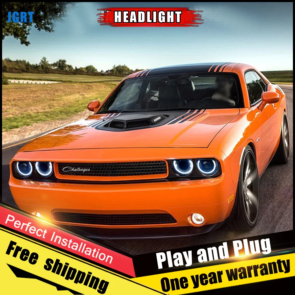 2 шт. автомобиль Стиль светодиодный фары для Dodge challenger 2008 2014 налобный фонарь DRL
