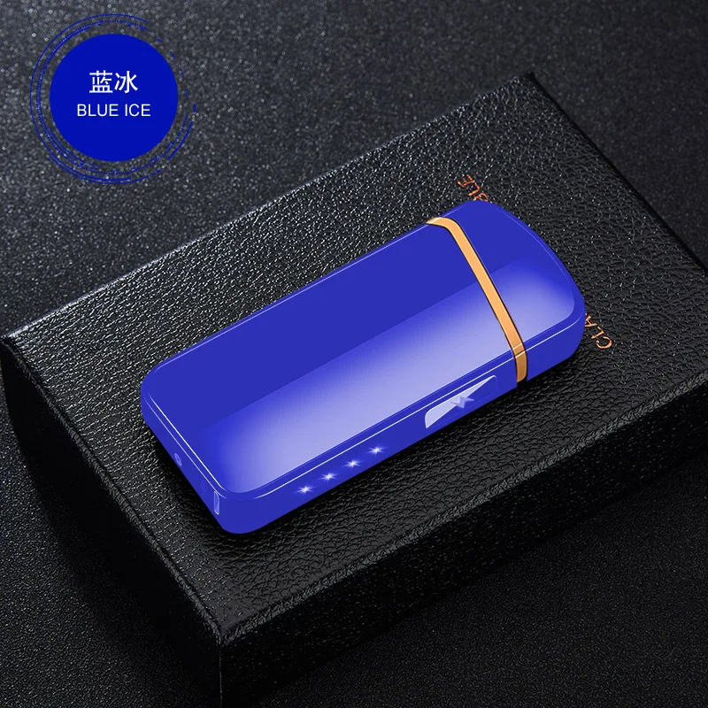 

2019 Ultra-thin Windproof Lighter Touch Induction Double Arc Cigarette Lighter Environmental Protection USB Charging Lighter