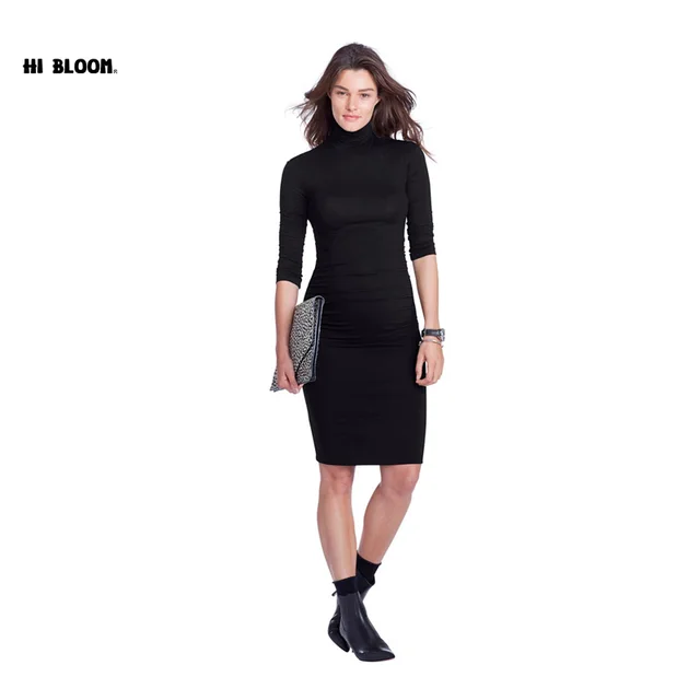 Spring Maternity Clothes Turtleneck Maternity Dress Elastic Evening Party Dresses For Pregnancy Evening Office Lady Vestidos Spring Maternity Clothes Turtleneck Maternity Dress Elastic Evening Party Dresses For Pregnancy Evening Office Lady Vestidos