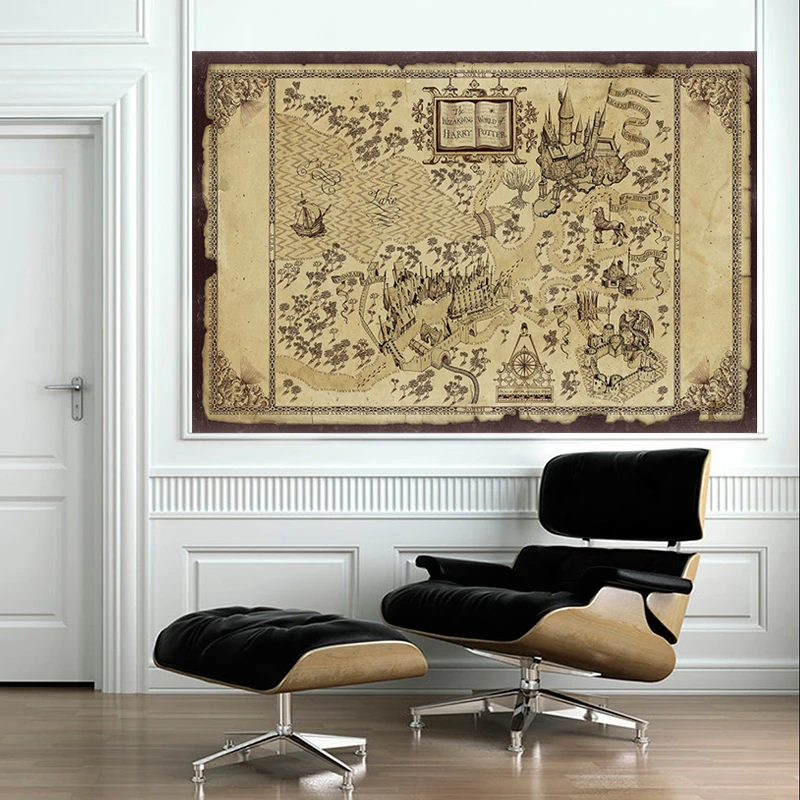 Marauder's Map Film Wallpaper Canvas Posters Prints Marble Abstract Wall Art Painting Decorative Picture Modern Home Decoration | Дом и