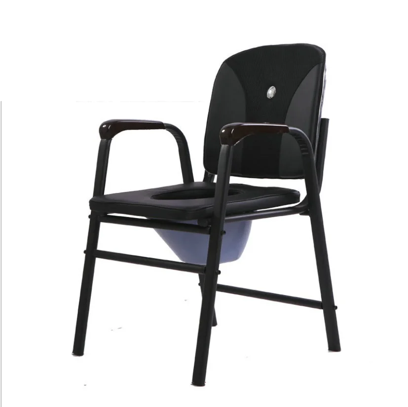 Прикроватный стул для туалета-с мягким сидением для унитаза, складной стул для унитаза, регулируемая высота