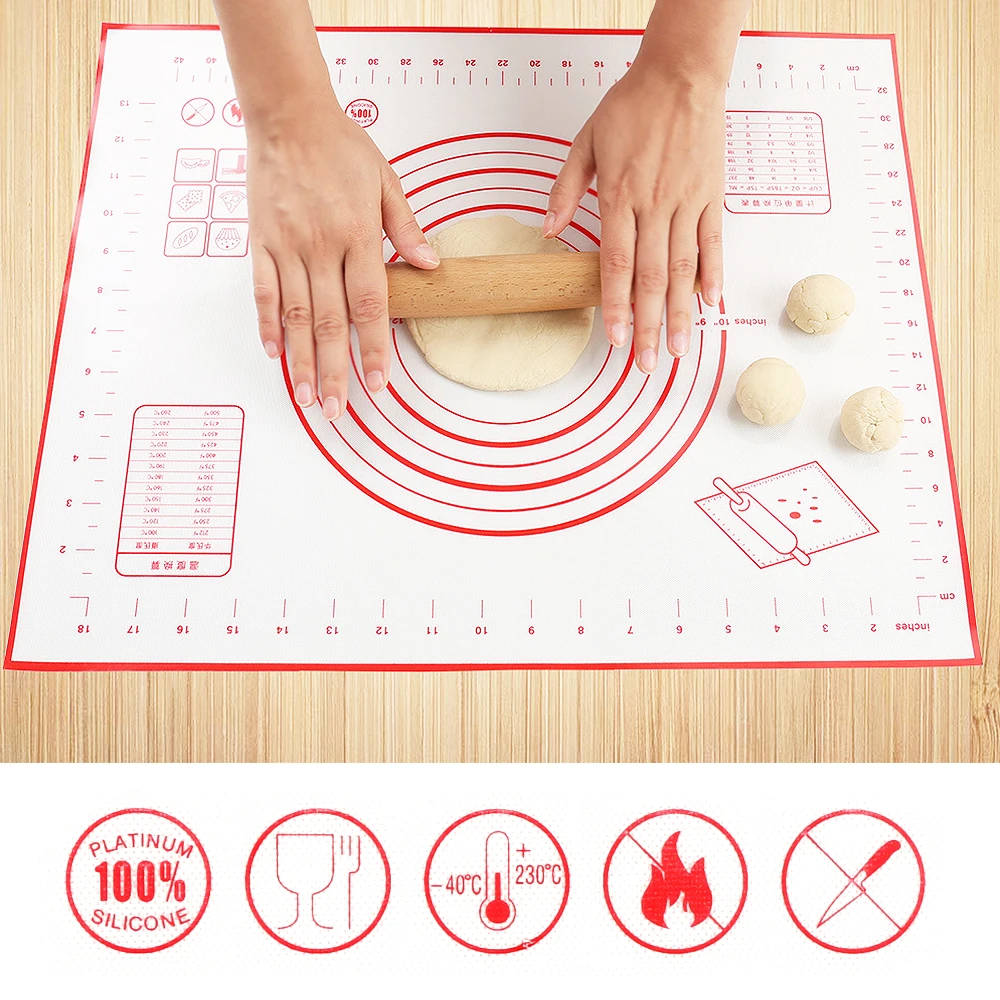 3 Размеры s антипригарный силиконовый коврик для выпечки подкладка для замешивания теста лист Стекло волокна раскатки теста большой Размеры для торта Макарон Кухня инструменты