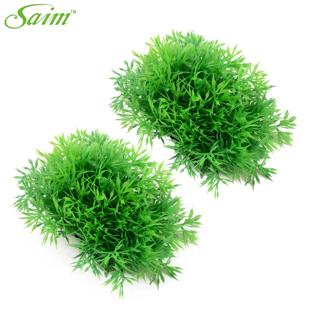 Buy 2 Pcs Green Grass Lawn Artificial Plants For