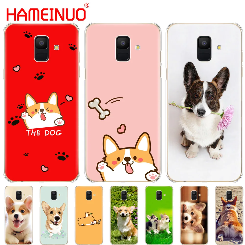 HAMEINUO Corgi милый мультяшный чехол для телефона с изображением собаки Samsung Galaxy J4 J6 J8 A9