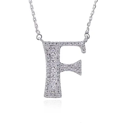 YANMEI 2 цвета Алфавит буквы А до М кулон цепи ожерелье для женщин Горячая Распродажа кубическое ожерелье с фианитами цепи ювелирные изделия YMD1227 - Окраска металла: F-silver