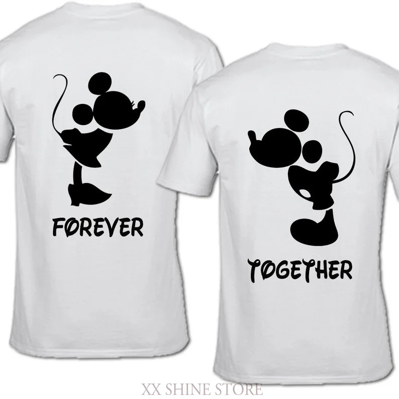 

FOREVER TOGETHER t-shirts set of 2 PARTNERS back print anniversary his and hers couples wedding gift fresh womans mans clothing