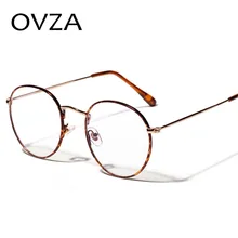 OVZA классические ретро очки оправа овальная для мужчин и женщин большая оптическая оправа очки прозрачные линзы металлические очки S2086