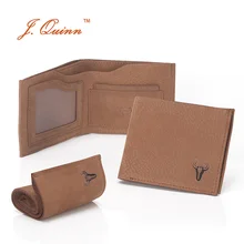 J.Quinn Handmade Real Leather Men Slim Wallet 8 Credit Cards Holder ID Slot Small Short Men’s Wallets Vintage Purses New Fashion