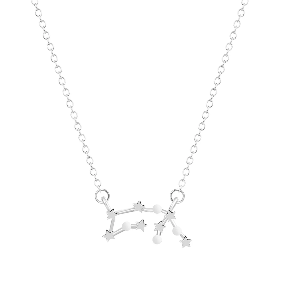 Kinitial 1Pcs Gold Silver Color Aquarius Necklace Zodiac Sign Astrology Necklace Constellation Necklace Birthday 20/1-18/2