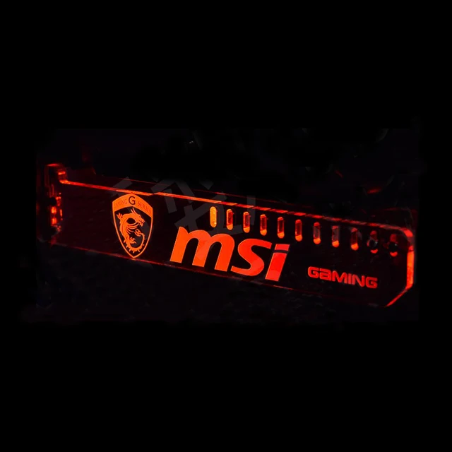 Cheap HIS Extended Version Red For msi GAMING LED Luminous Computer Main Box Water cooled Graphics Cards Support Frame Display Card
