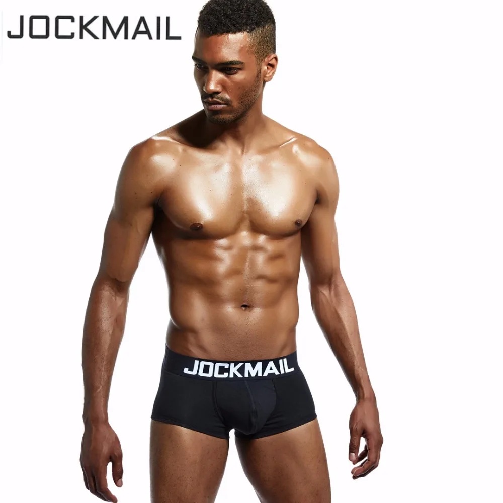 JOCKMAIL, 6 шт./лот, классические, белые, одноцветные, хлопковые, сексуальные, мужское нижнее белье, боксеры, шорты, u-образные, для геев, с мешочком для пениса, мужские трусы