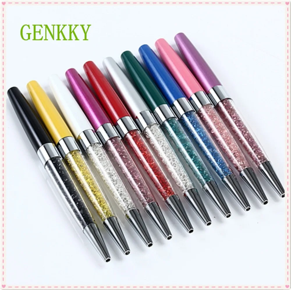 

New Arrival Creative Crystal Pen Diamond Ballpoint Pens Stationery Ball pen 10 Colors Oily Refill 0.7mm