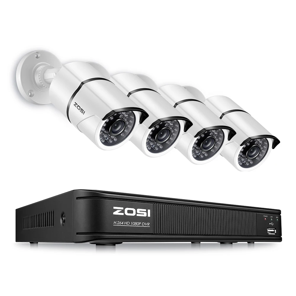 ZOSI HD 4CH CCTV System Set FULL 1080P DVR 4PCS 2 0MP 1920TVL IR Outdoor Security