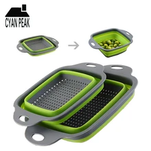 Fruta plegable filtro cesto plegable colador forma cuadrada escurridor para lavar frutas y verduras cocina vegetal herramientas para cesto
