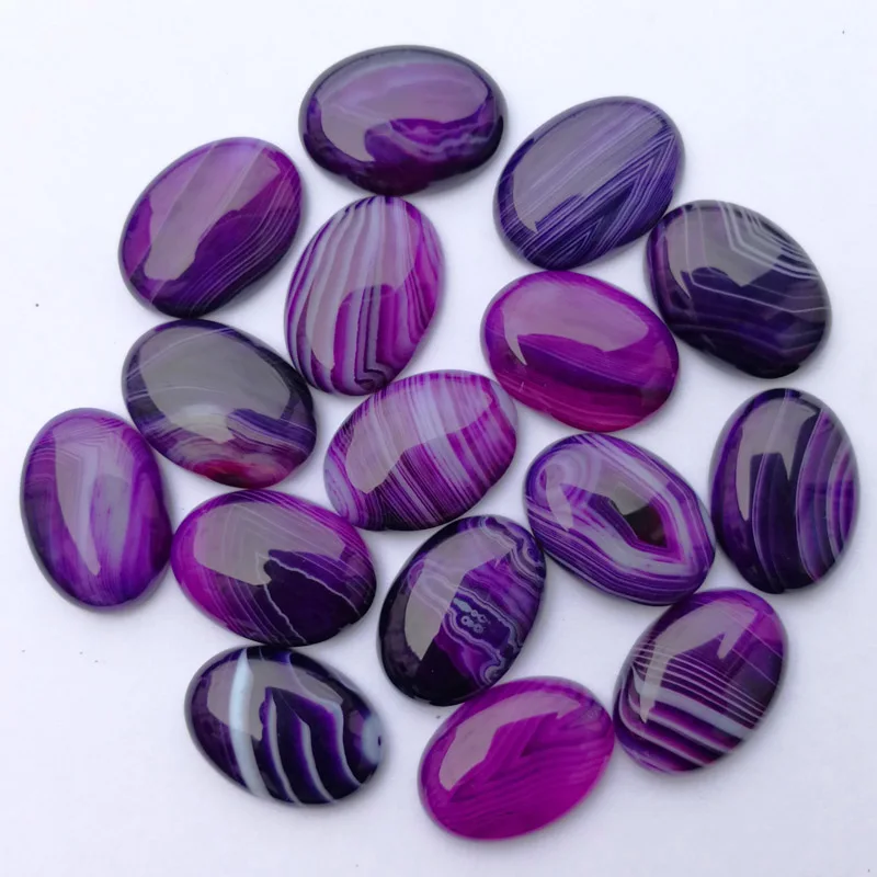 Шарм смешанный полосатый оникс натуральный камень бусины для изготовления ювелирных изделий 25X18 мм Кабошон Шарм модное кольцо аксессуары 12 шт./лот - Цвет: Purple Stripe agate