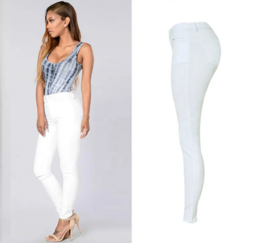 gap jeans High Waist Jeans Women Casual White Elastic Sexy Slim Denim Pencil Pants Stretch Skinny Lady Trousers Pantalon Femme Clothes maternity jeans