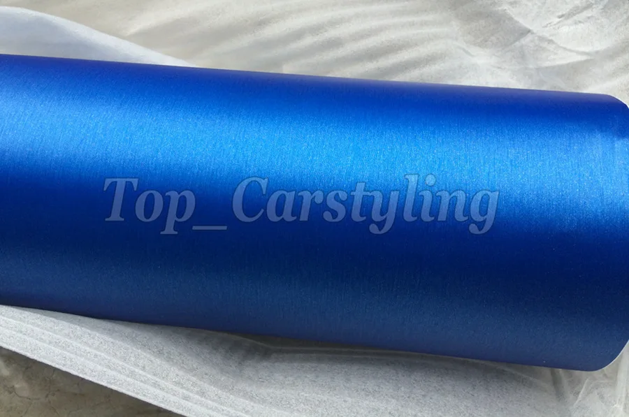 Blue brushed steel metallic car wrap film chrome blue brushed 3m vivid (2) - 