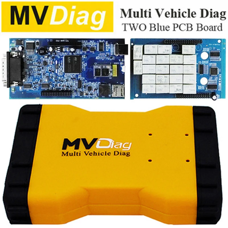 

2019 Newest MVD Diag V5.008 Two Blue PCB Board with Bluetooth TCS CDP PRO Diagnostic Tool MVD Diag Support Car&Truck Free Active