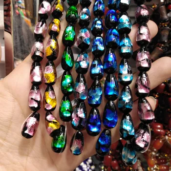 

10pcs/Lot 8mm*15.5mm Drop Lampwork Beads Handmade Japanese Style Multi-color for jewelry Making
