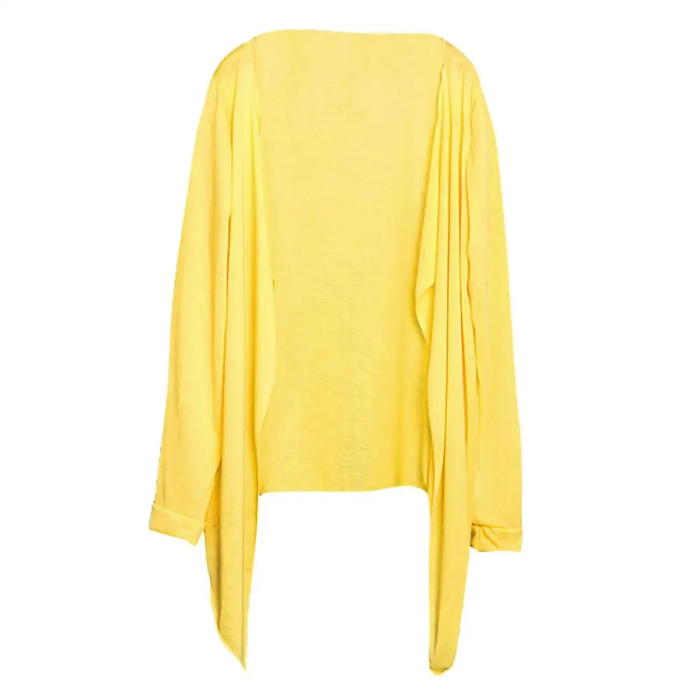 سترة مشغولة من الصوف المرأة الكورية نمط السيدات رقيقة Losse الشمس حماية بلون شفافة قميص لون الحلوى الشاطئ معطف