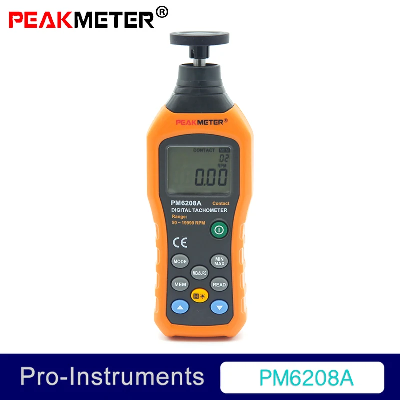 PM6208A Handheld contact tachometer digital with MAX/MIN/AVG Functions