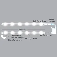 Светодиодный бар полосы света подсвет батарея датчика движения управляется активированный акцент освещение для шкафов лестницы дверные проемы