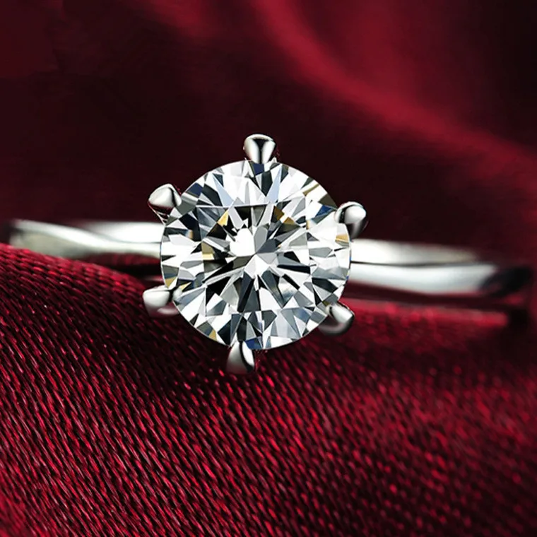 

5mm AAA Swis Arrows CZ Ring Classic Engagement Ring 6 Claws Jewelry Adjustable