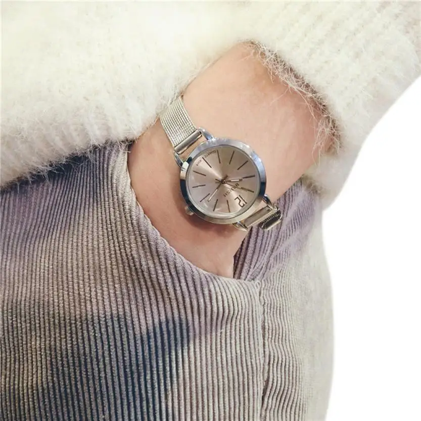 Часы женские модные часы Роскошные брендовые Кварцевые часы Женские Простые изысканные женские часы Relogio Feminino часы# D - Цвет: B