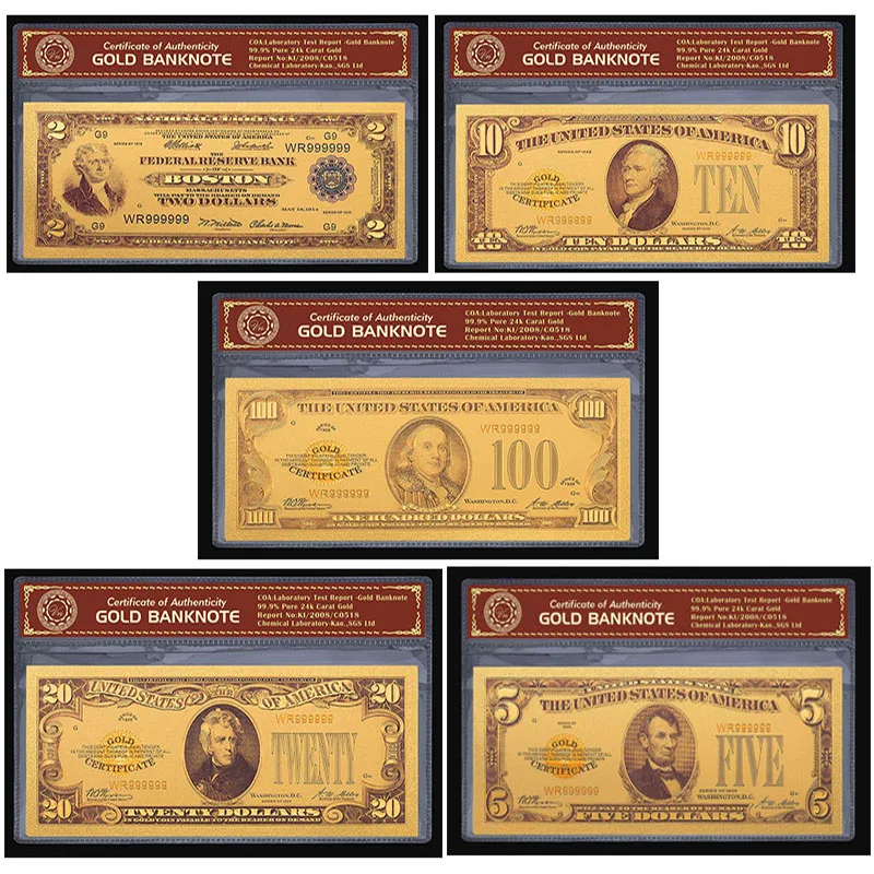

THE Series of 1928 Gold Plated US Dollar Banknote Copy Paper Money USD 100 Banknote for Collection Home Decorations
