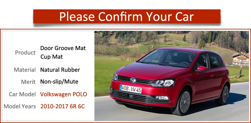 Ceny Antypoślizgowe maty gumowe maty do schowków mata na kubki dla VW POLO 6R 6C 2010 2011 2012 2013 2014 2015 2016 2017 MK5 Volkswagen GTI akcesoria
