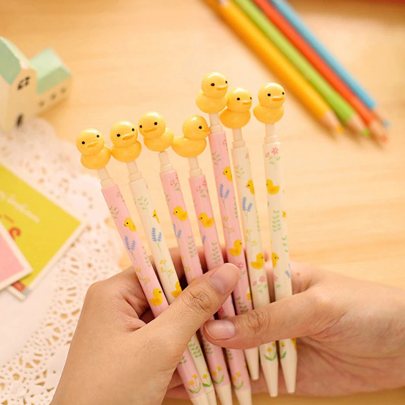 4 шт./лот Kawaii Желтая утка шариковая авторучка стиль мультфильм Канцтовары