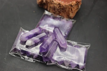

81 g 2PCS rams of natural quartz crystal mini zijin wand to heal
