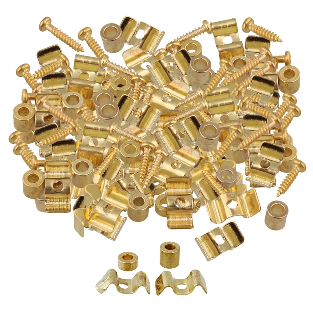

Yibuy Gold Guitar String Tree Guide Retainer Spacer Screw Set of 200