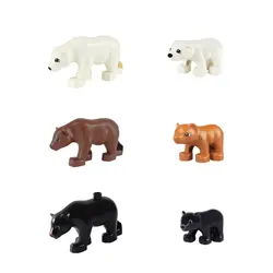 Медведь животных Рисунок классический крупные частицы строительные блоки аксессуары совместим с Duplo кирпичи игрушка для детей