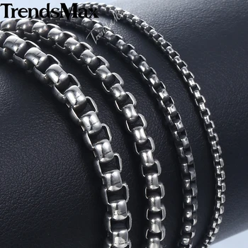 

Bracelets for Men Women Gunmetal Color Stainless Steel Box Link Chain Bracelets Children's Boy's Men Jewelry Wholesale KBB7