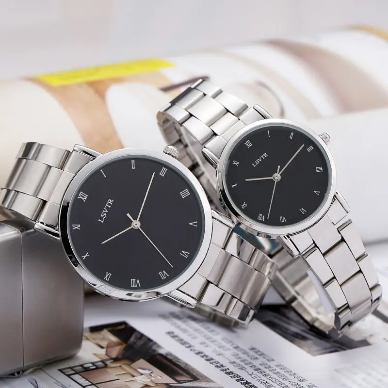 

Korean version of the fashion simple tide watch men and women students waterproof couple table women table casual retro men's wa