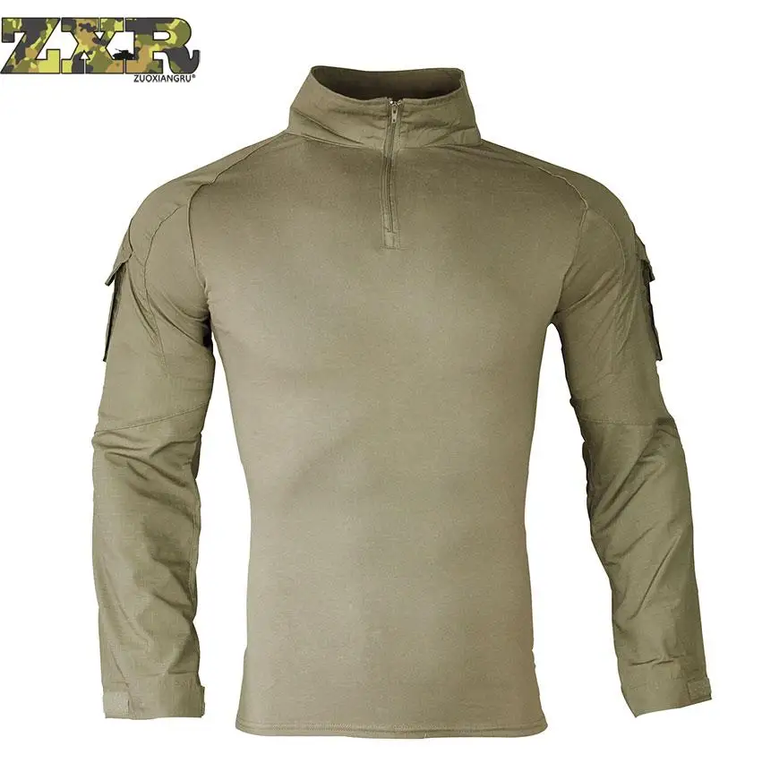 

Zuoxiangru Gear Camouflage Army T-Shirt Men RU Soldiers Combat Tactical T Shirt Military Force Multicam Camo Long Sleeve T Shirt