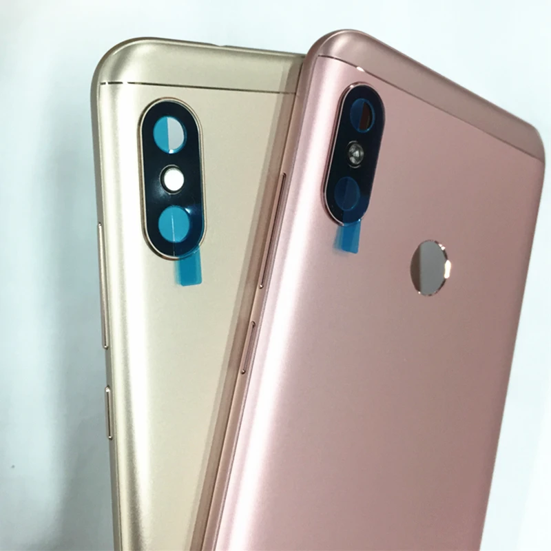 Задняя крышка батарейного отсека для Xiaomi Redmi 6 Pro металлическая + стекло камеры Mi A2