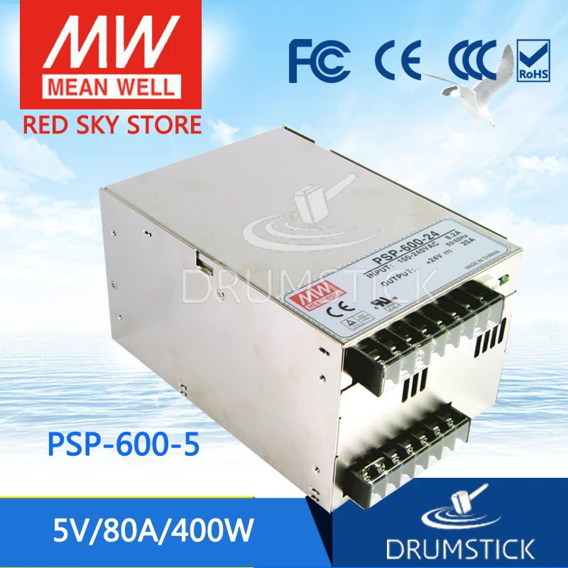 

MEAN WELL PSP-600-5 5V 80A meanwell PSP-600 5V 400W SingleOutput with PFC and Parallel Function Power Supply