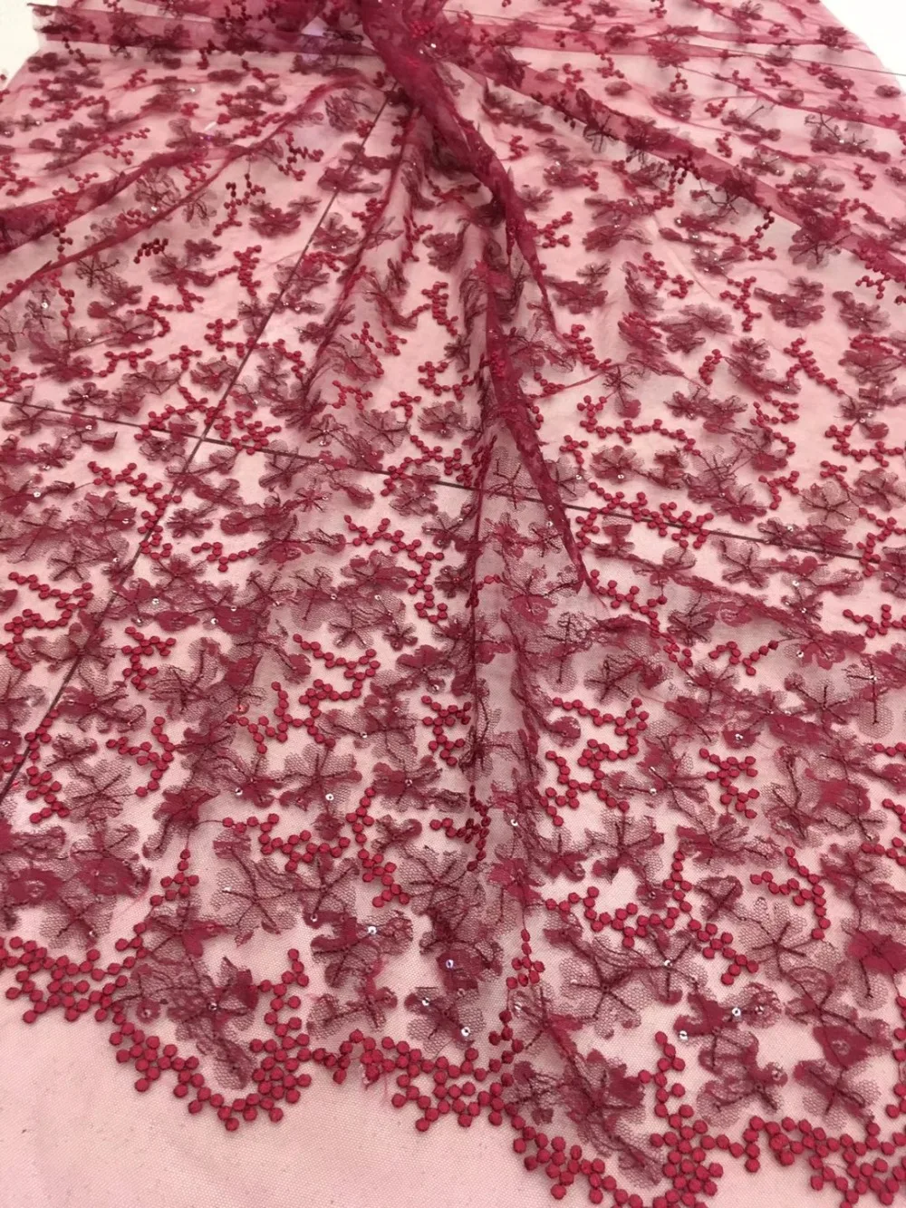 3D flower lace tulle fabric high quality french lace fabric wholesale