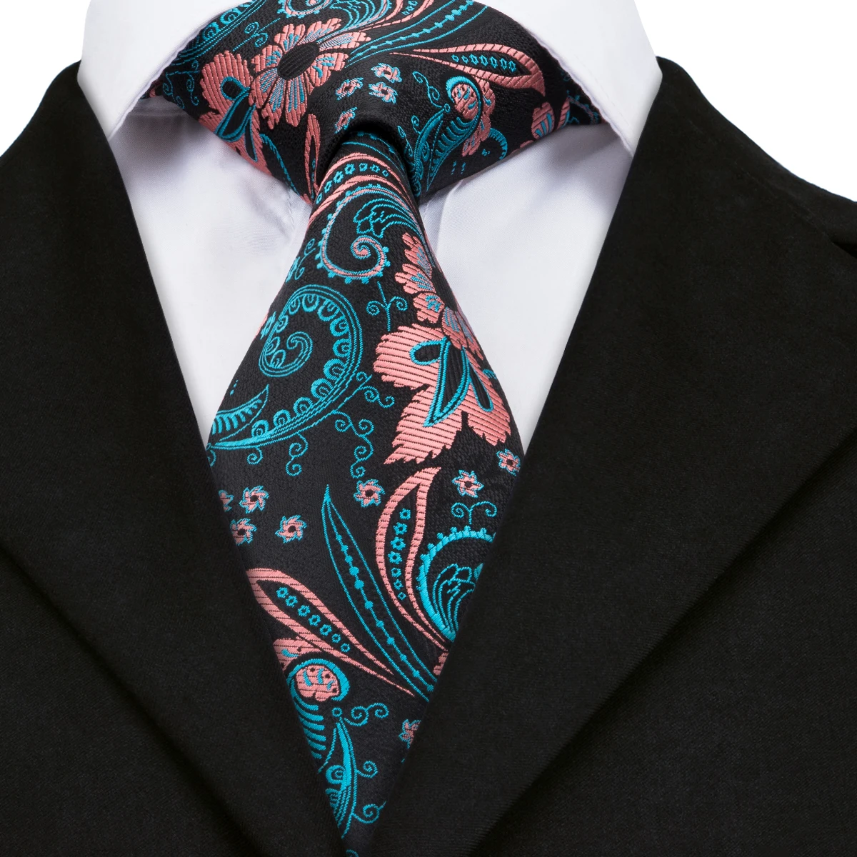 Hot Sale Floral Tie for Men Hand Woven Silk Necktie for Wedding Party