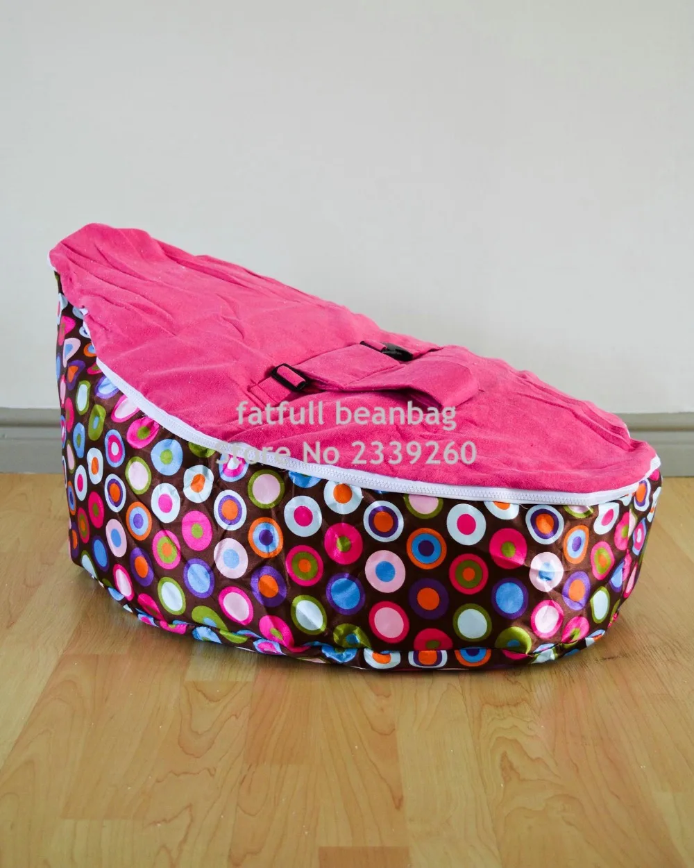 COVER ONLY, NO FILLINGS POLYESTER Pink Zipper Baby Bean Bag Soft Sleeping Bag Portable Seat ...